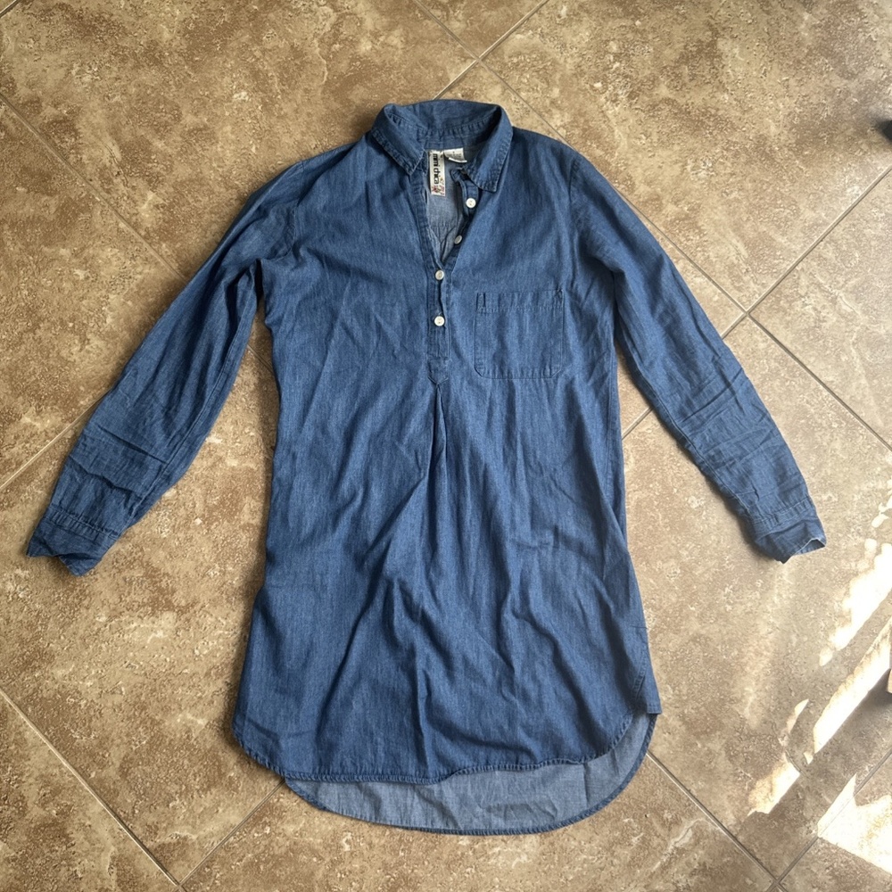 Women's Mimi Chica Denim Long Sleeve Shirt Dress Size M